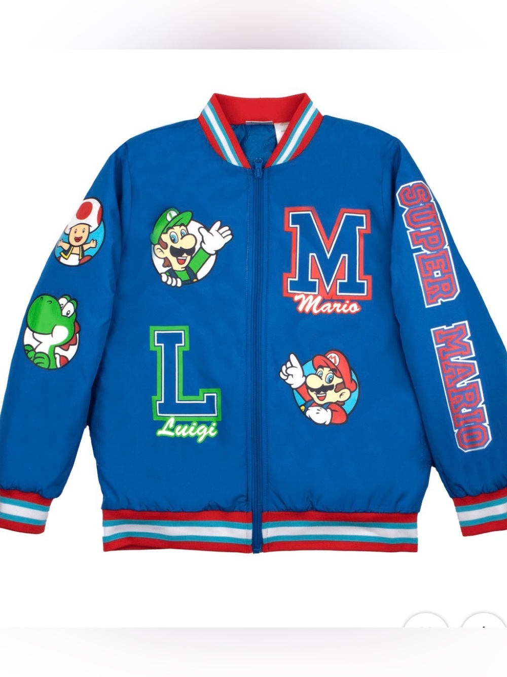 Super Mario Nintendo Bomber Varsity Puffer Jacket